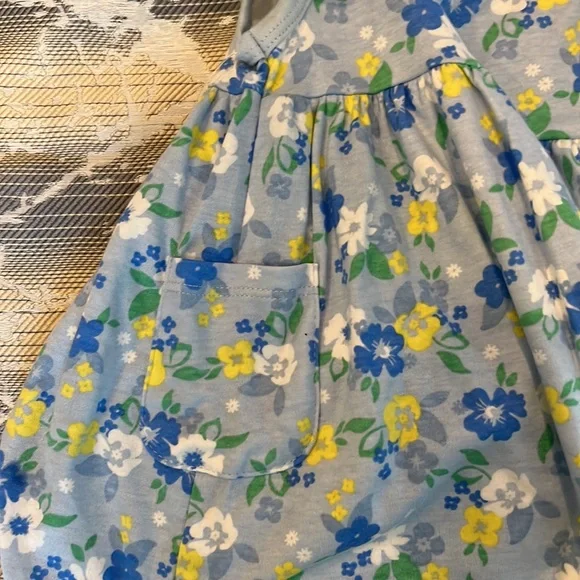 NWT Gerber 3 piece organic cotton matched set blue and yellow floral 3-6 month - Picture 2 of 9